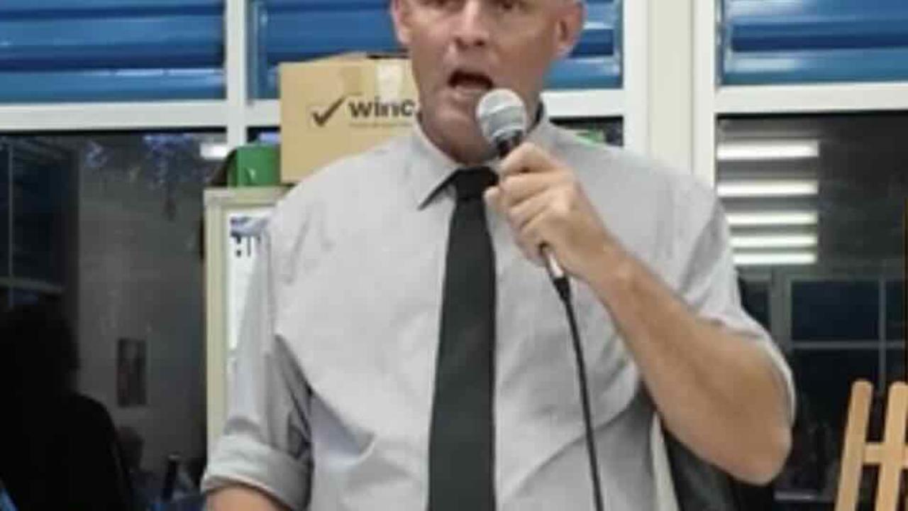 Reynolds speaks at the Meet the Candidate event at TAFE Hervey Bay in Urraween on February 22.