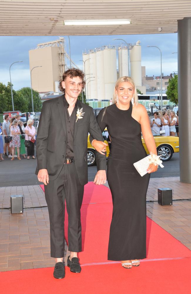 Toowoomba school formals. At the 2023 St Ursula's College formal is graduate Maddison Seefeld with her partner. Picture: Rhylea Millar