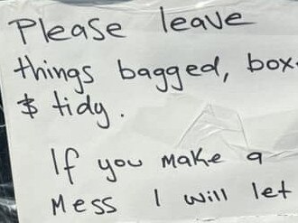 A fuming woman has issued a damning threat to people who dare to mess with a pile of items left out for kerbside collection.