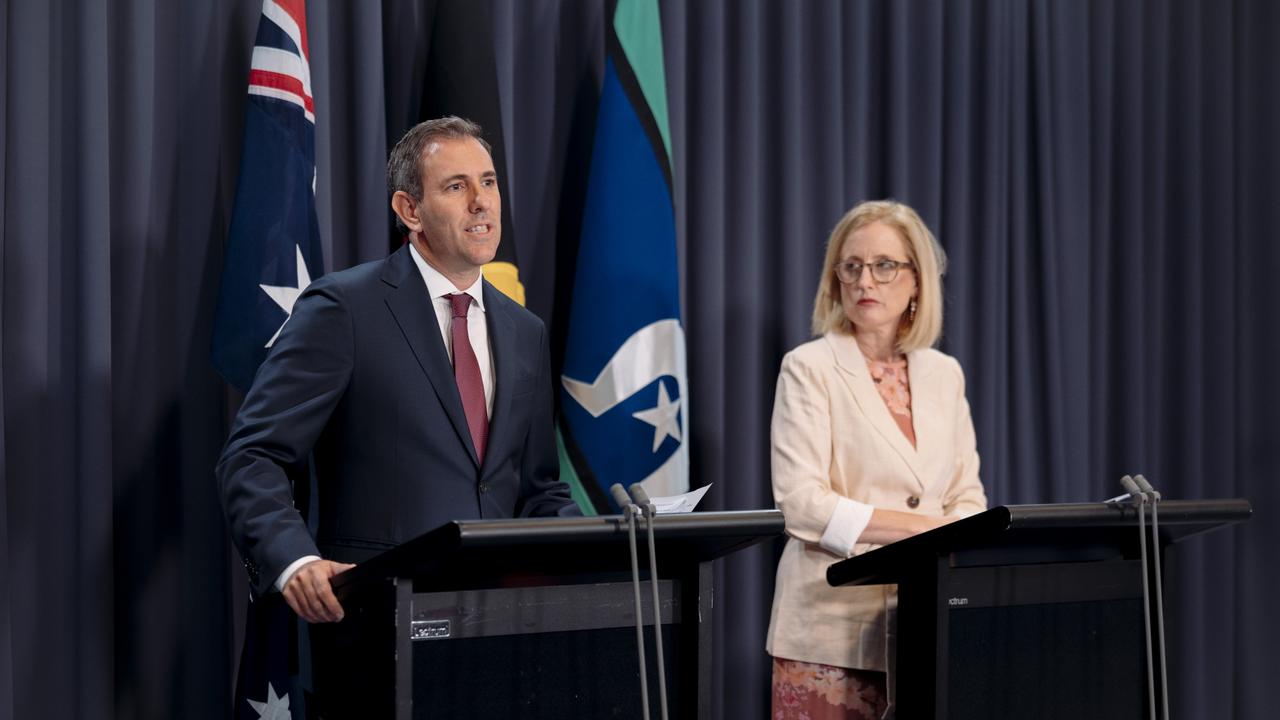 Unveiling the mid-year budget update in mid-December, Treasurer Jim Chalmers said the budget was in “striking distance” of recording a surplus. Picture: NCA NewsWire / David Beach