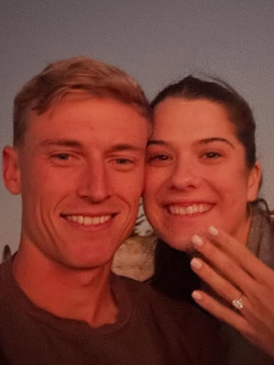 New Port Adelaide player Joe Richards and partner Maddi Clark are engaged.