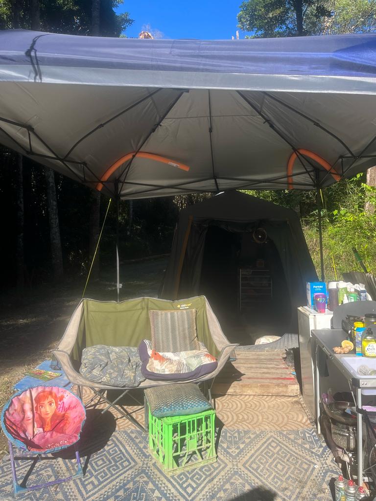 The tent has rainforest views. Picture: Lucy Aura