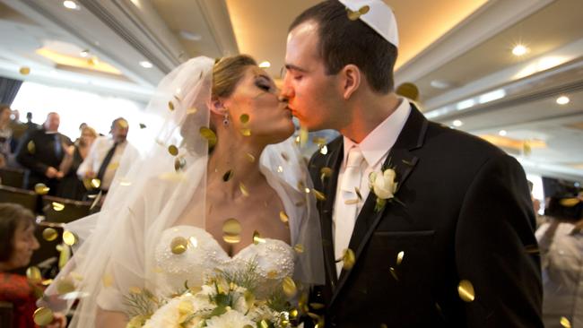 Tarryn Sohn and Jason Conway at the Langham Hotel, which was the reception they were happy with. Picture: CK Photography