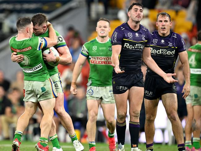 Storm v Raiders controversial finish. Picture: NRL Photos