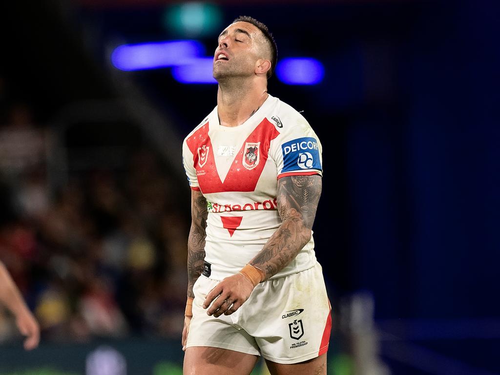 Paul Vaughan and 12 other Dragons players were fined a total of $305,000 for holding a party in defiance of the league’s biosecurity protocols. Picture: Speed Media / Icon Sportswire via Getty Images