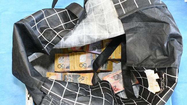 Some of the cash seized from Allan Speck’s car. Picture: Australian Federal Police