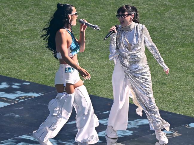 The pair performed a duet of Katy Perry’s song, I Kissed A Girl. Picture: Getty Images