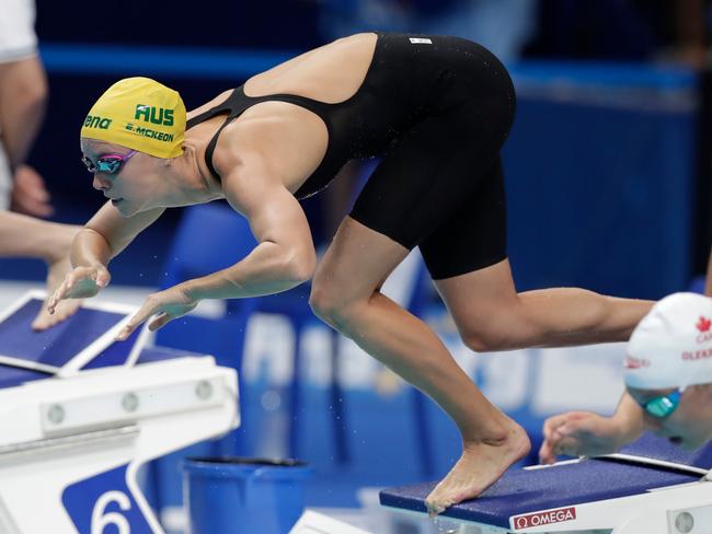 Emma McKeon dives into a jam-packed program on the opening night. Picture: AP