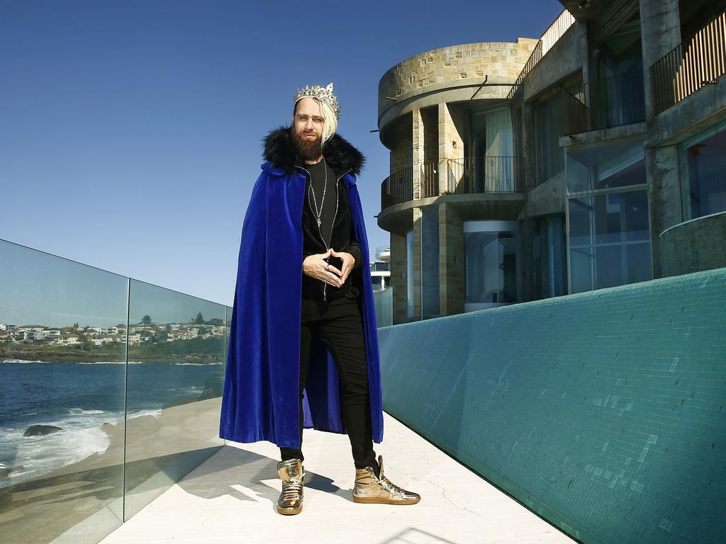 Fred Schebesta at his Crypto Castle in Coogee in Sydney’s eastern suburbs. Picture: John Appleyard