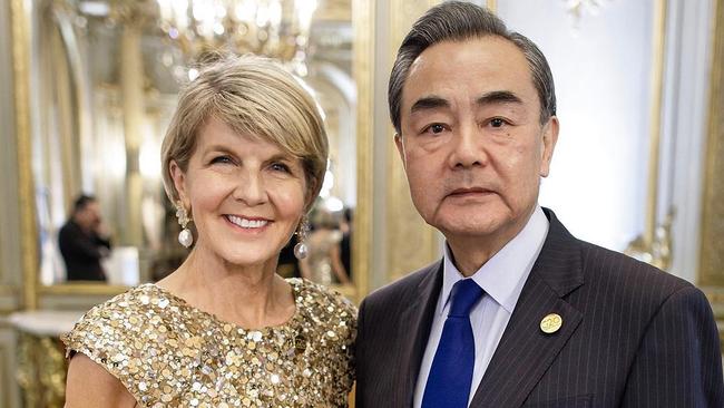 Julie Bishop with China Foreign Minister Wang Yi.