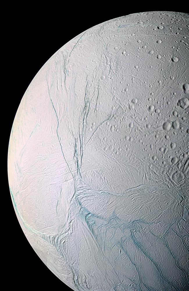 Ain’t she pretty? ... a NASA Cassini space probe mosaic image of Enceladus.