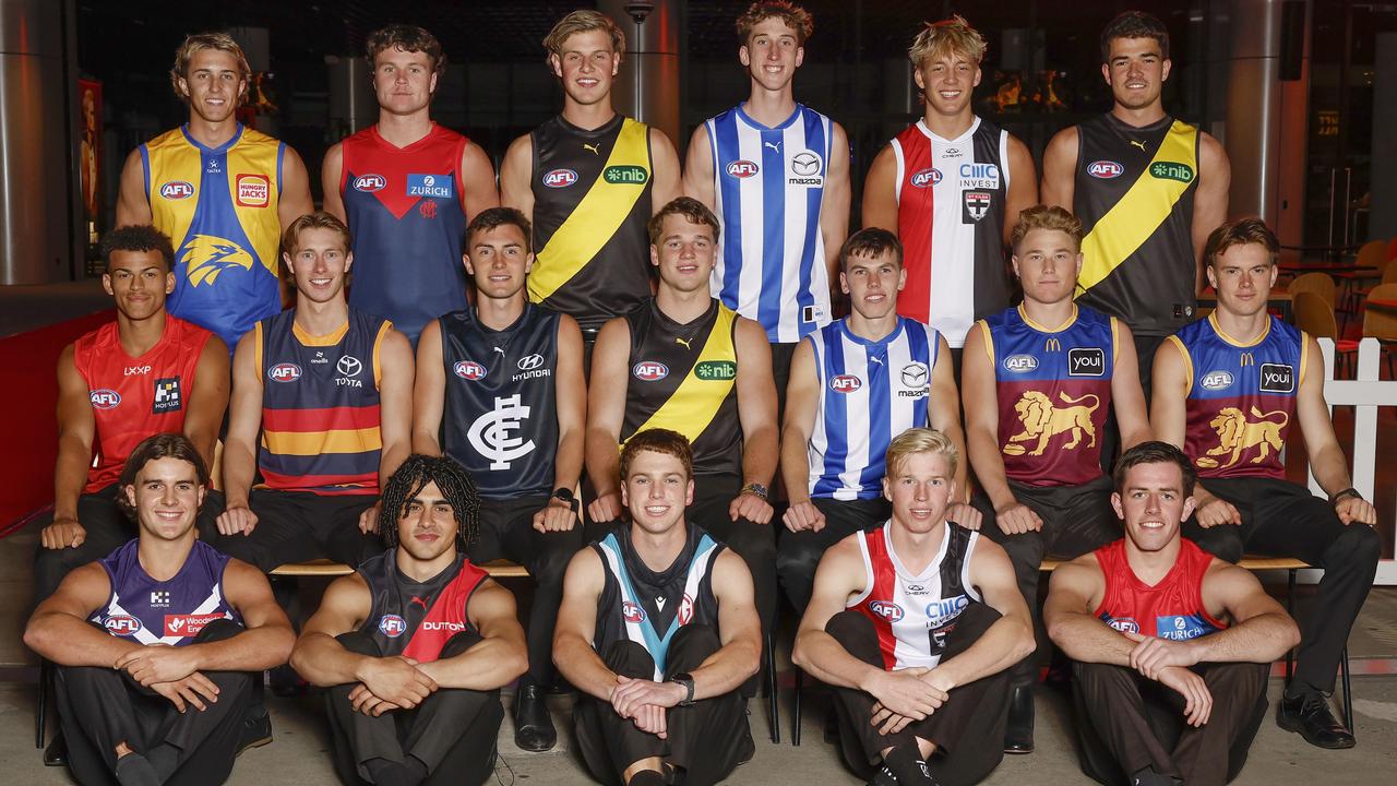 The top 18 picks in the AFL Draft. Picture: Michael Klein