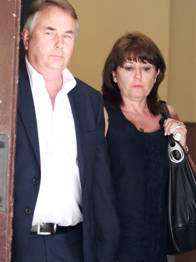 Ralph and Kathy, Kelly, the parents of Thomas Kelly leave the court after sentencing.