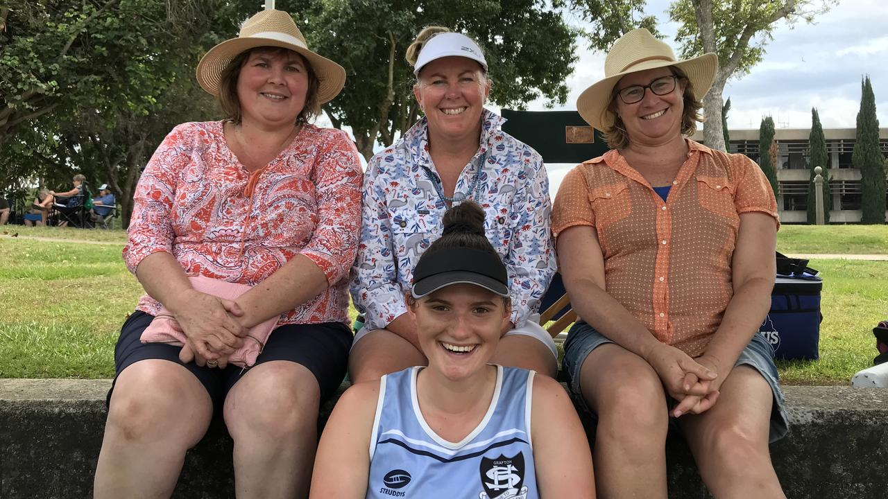 Elanah Dunston, Karyn Dunston, Melissa Wearing and Taree Brearley at the 2020 Grafton Rowing Club Regatta.