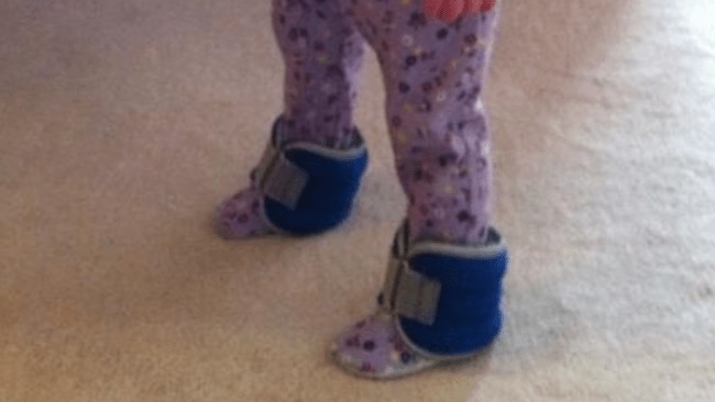 Ankle weights on a toddler. This is not the child in question. Image: Twitter 