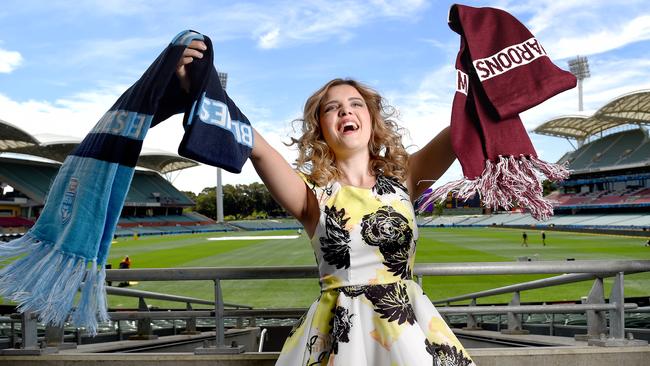 Rachael Leahcar will sing the national anthem at Adelaide Oval before Game 1 of this year’s State of Origin. Picture: Naomi Jellicoe