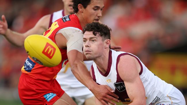 Lachie Neale has continued his stunning form at Metricon Stadium. Picture: Chris Hyde/Getty Images