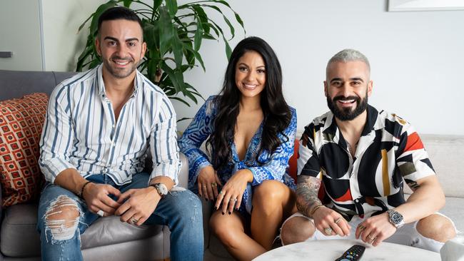 Gogglebox favourites, Matty, Sarah Marie and Jad. Picture: Foxtel