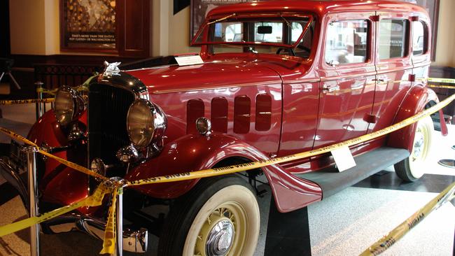 The car used by Dillinger housed at the US National Museum of Crime and Punishment. Picture: AFP