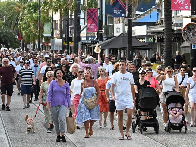 St Kilda residents gather to push for a stronger police presence in their neighbourhood. Picture: Josie Hayden