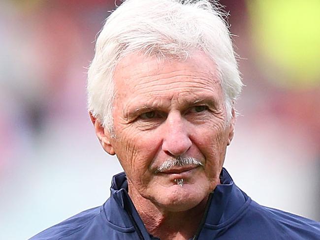 MELBOURNE, AUSTRALIA - APRIL 18: Blues head coach Michael Malthouse walks off after warm up during the round three AFL match between the Carlton Blues and the Essendon Bombers at Melbourne Cricket Ground on April 18, 2015 in Melbourne, Australia. (Photo by Michael Dodge/Getty Images)