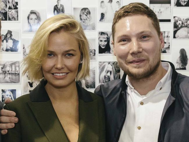 Lara Bingle with her hairdresser (right) Jaye Edwards.