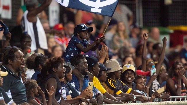 Darwin footy fans pack TIO Stadium for a Carlton v Gold Coast game in 2020. Picture: Che Chorley