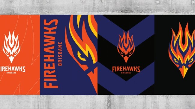 Posters for the Brisbane Firehawks expansion franchise hoping for admission into the NRL. Pictures: Supplied