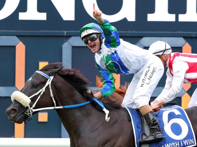 SYDNEY, AUSTRALIA - APRIL 01: Luke Nolen riding I Wish I Win wins Race 7 Furphy T J Smith Stakes in "The Star Championships Day 1" during Sydney Racing at Royal Randwick Racecourse on April 01, 2023 in Sydney, Australia. (Photo by Jeremy Ng/Getty Images) (Photo by Jeremy Ng/Getty Images)