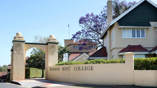 Brisbane Boys College in Toowong has been left in shock at the news. Picture: Tara Croser