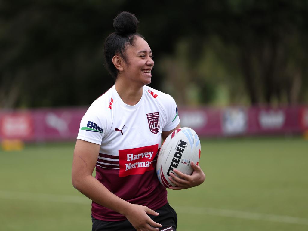 Emma Paki in camp with the Queensland squad.