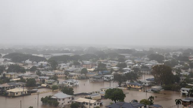 The view from the window of a CH-47F Chinook as the aircraft comes into Ingham, QLD in support of the North Queensland Floods in 2025.