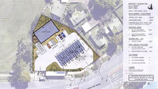 Overview of the proposed new service station.