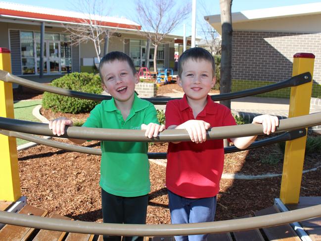 Micah and Levi, 5, will be able to stay at Franklin Early Childhood School all the way to year six due to expansion plans.