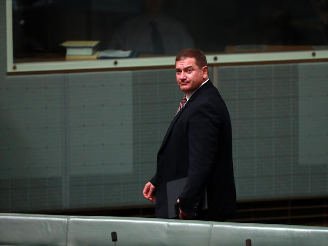 Federal Member for Wide Bay Llew OÕBrien during Question Time in the House of Representatives in Parliament House in Canberra. Picture Gary Ramage