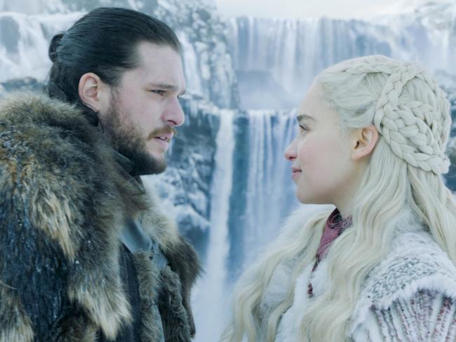 Kit Harington as Jon Snow and Emilia Clarke as Daenerys Targaryen. Picture: HBO