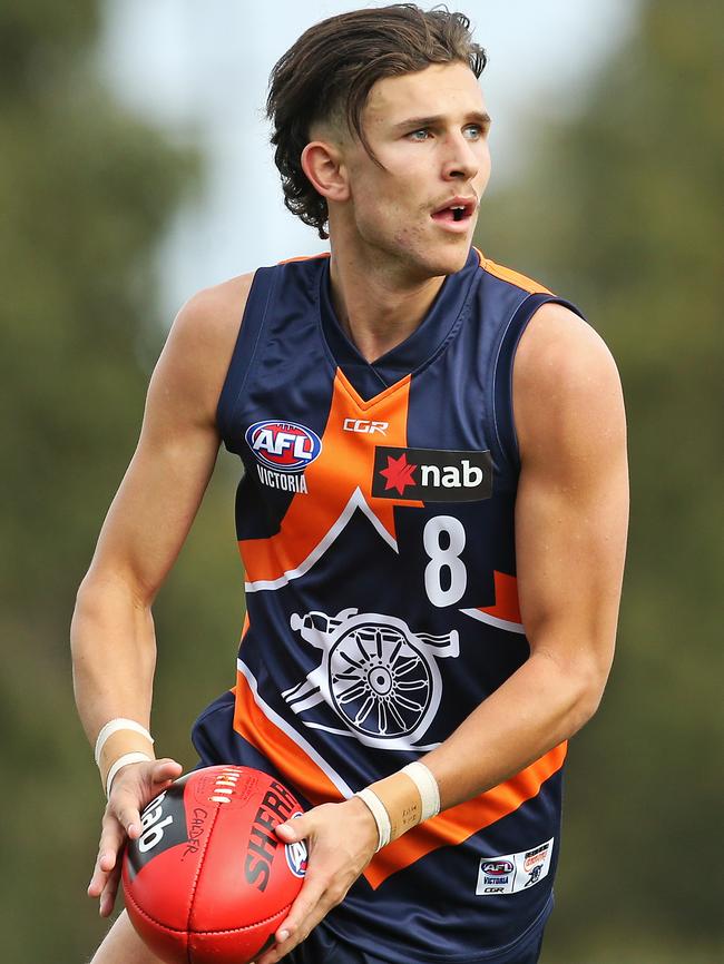 Carlton draftee Sam Ramsay in action for Calder Cannons. Picture: Martin Keep