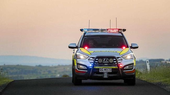 COW COLLISION: A female driver in her 30s is lucky to have walked away with minor chest injuries after colliding with a cow on the Leichhardt Highway Saturday night. Picture: Contributed