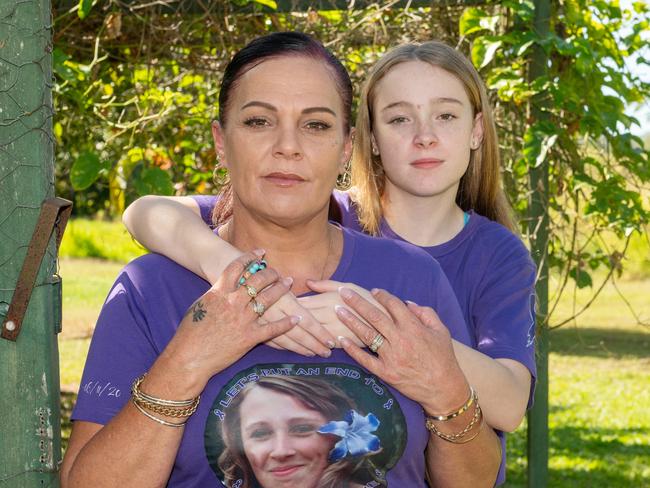 A grieving mother has accused Victorian authorities of failing her daughter after she was killed by her violent boyfriend following years of extreme abuse. Saasha Brimble’s eldest daughter, Jessica Geddes, 27, was found dead in an Endeavour Hills home in Melbourne’s southeast with extensive injuries in 2020., Jessica's daughter Arianna-Leigh Geddes with Saasha Jessica's  Mother pictured in Queensland Friday 14 June 2024 Picture: Michaela Harlow