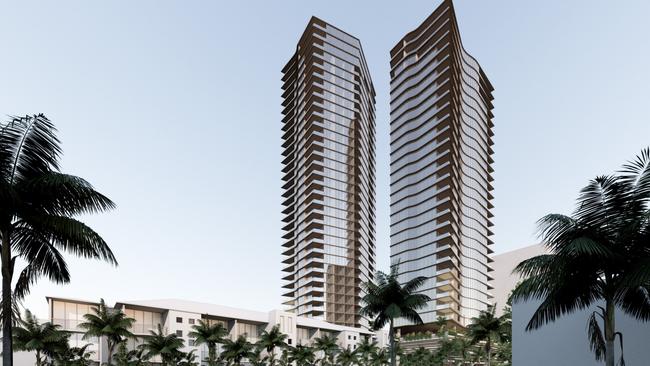 Artist impression of a proposed twin-tower project planned for Chevron Island.