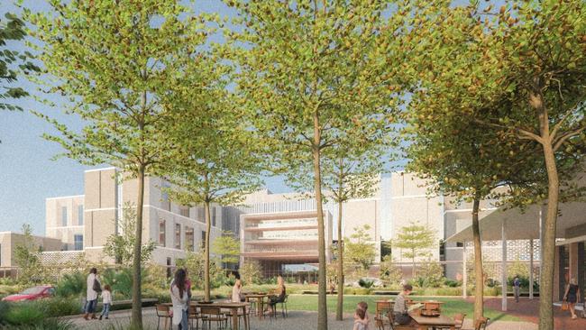 An artist's impression of the main entrance of the new Tweed Valley Hospital.