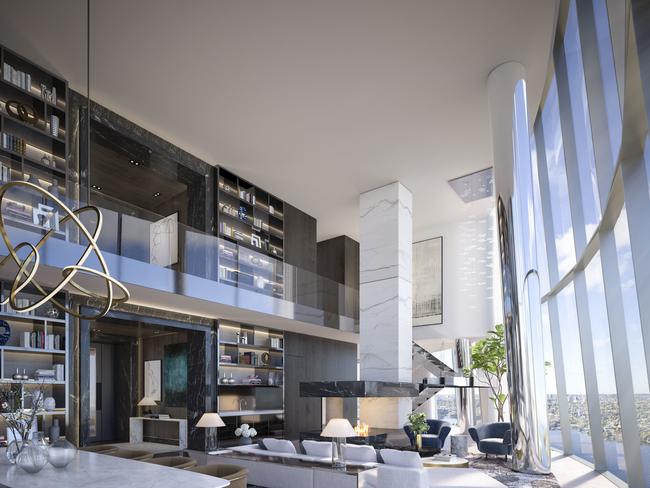 A penthouse living room, pictured in 2020.