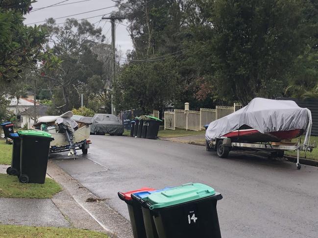 Boats parked in Frenchs Forest. Picture; Jim O’Rourke