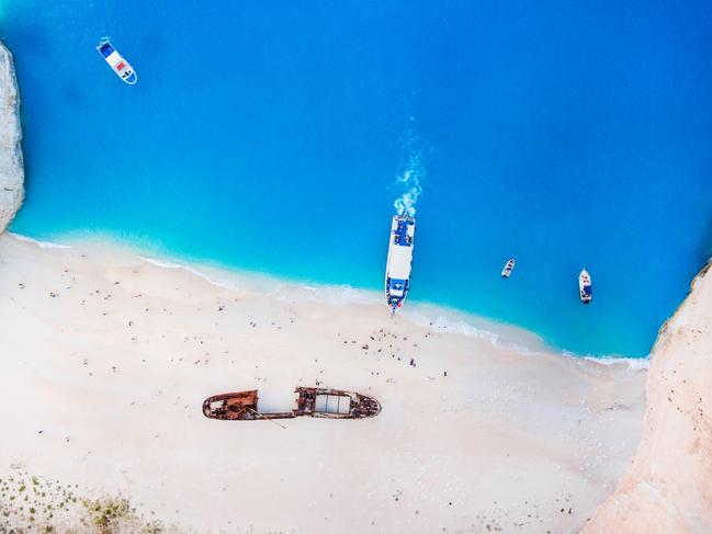 Famous Navagio Bay with shipwreck, Zakynthos island, Greece. Picture: Supplied