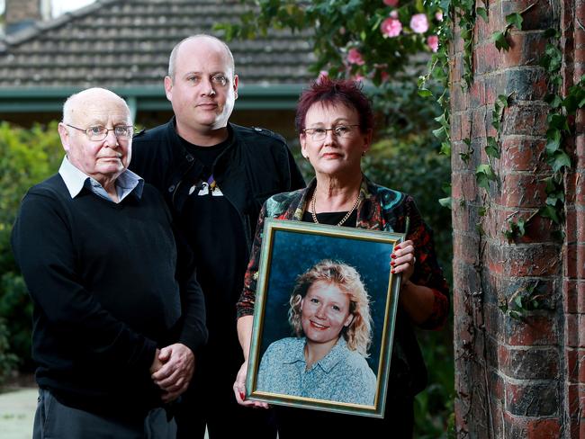 Anthea Bradshaw-Hall’s father Martin Bradshaw, brother Paul and mother Ros Bradshaw.