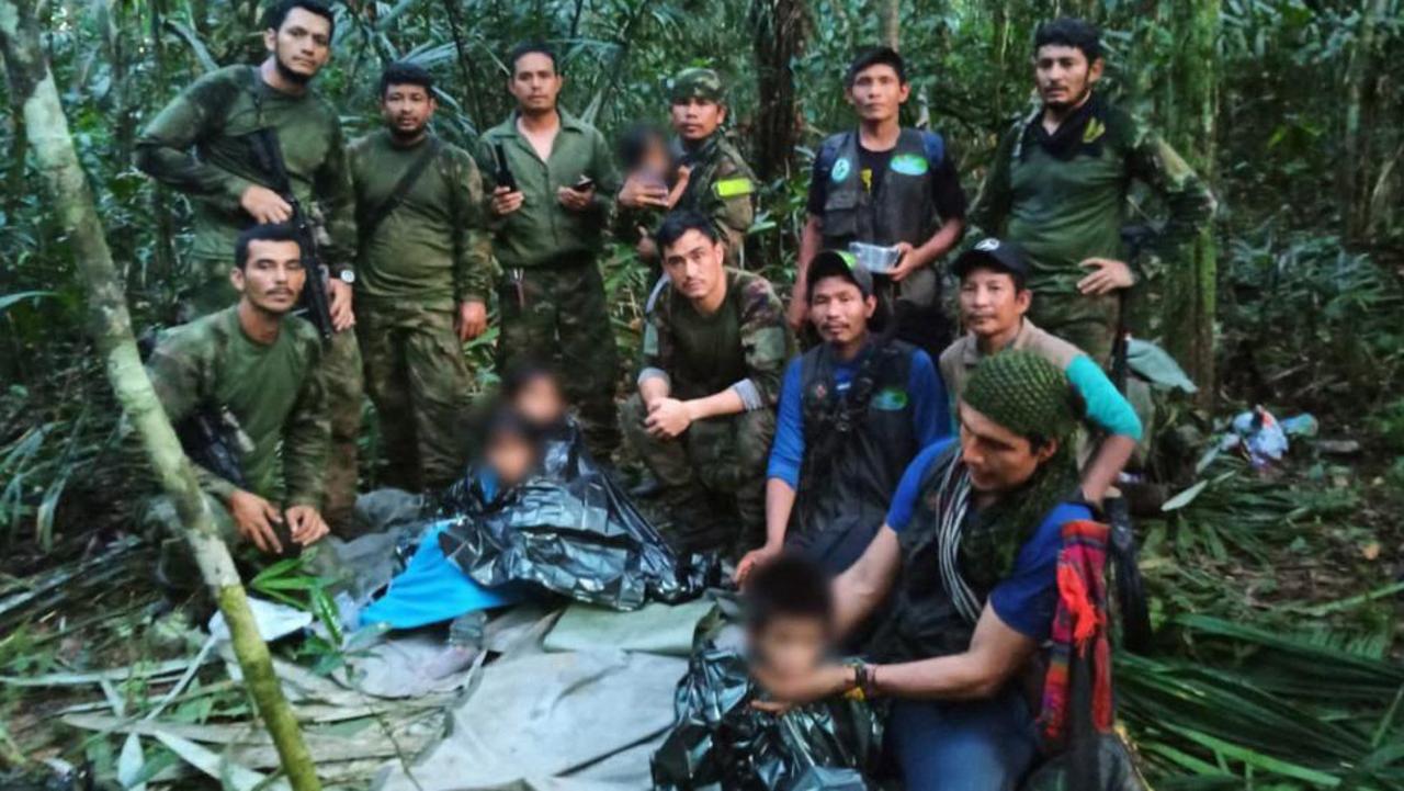 The children were reportedly dehydrated and had insect bites but were otherwise in good condition. Picture: Handout / Colombian Presidency / AFP