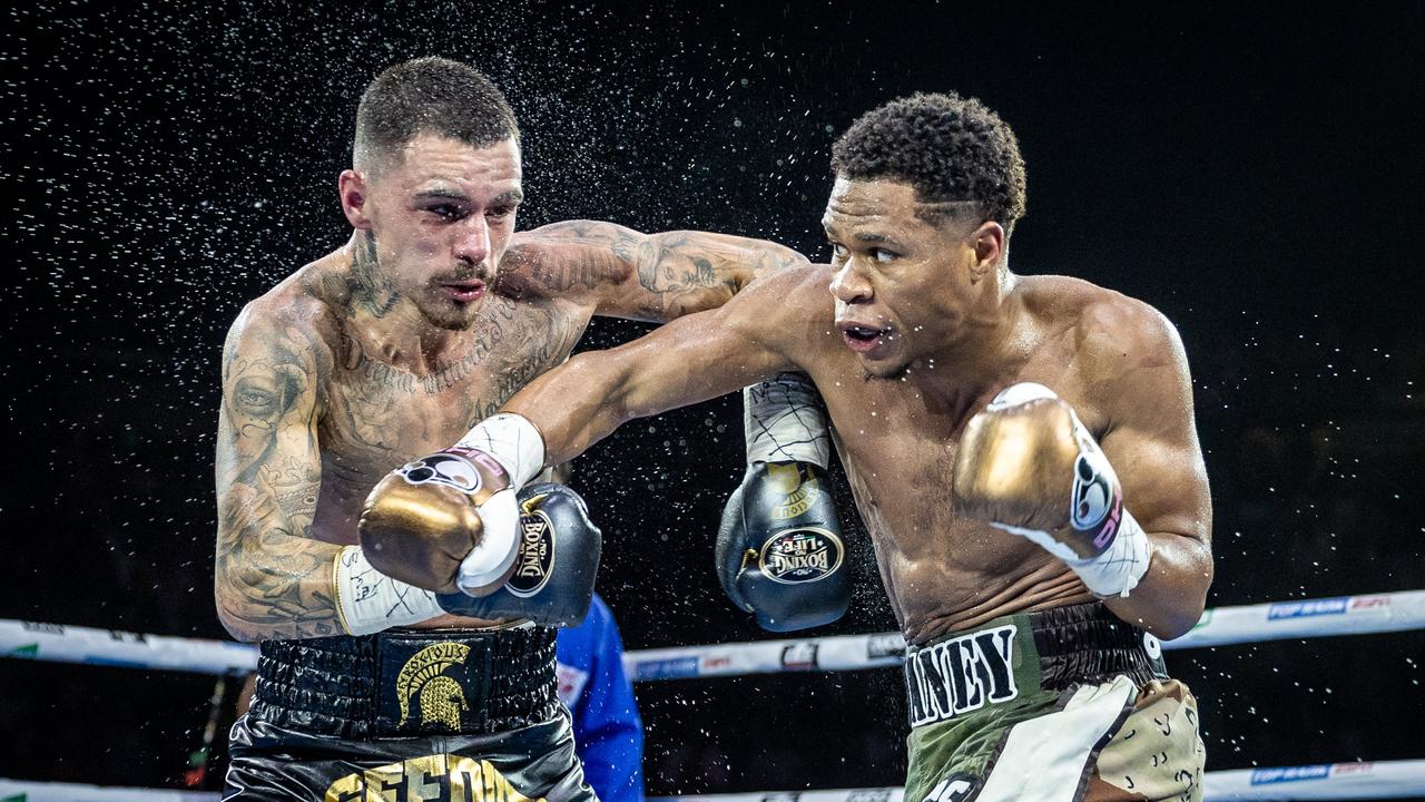 Devin Haney wins the World Lightweight Title rematch against George Kambosos at Rod Laver Arena, Melbourne. Picture: Jake Nowakowski.