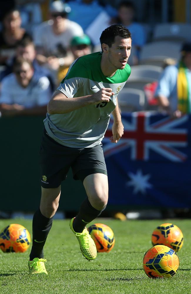 Socceroos training in Kogarah. Picture: George Salpigtidis