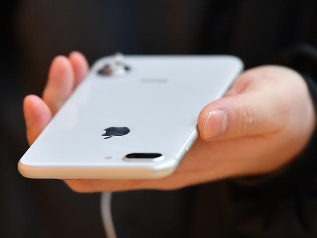 New iPhone products at the Apple Store in Sydney, Friday, September 22, 2017. Tech giant Apple have today released the iPhone 8 and iPhone 8 Plus smartphones. (AAP Image/Joel Carrett) NO ARCHIVING