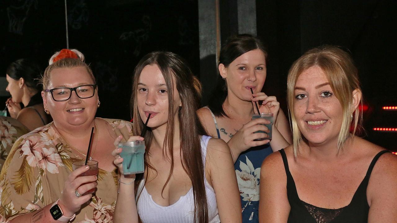 L-R Emma Britton, Tamika McDonald, Nicole Baker and Emma Carter at Zodiac Nightclub.Photo Liam Fahey / Morning Bulletin